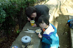 山頂で自炊